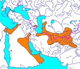 General distribution of Otonycteris; O. leucophaea inhabits its northmost and eastmost parts.